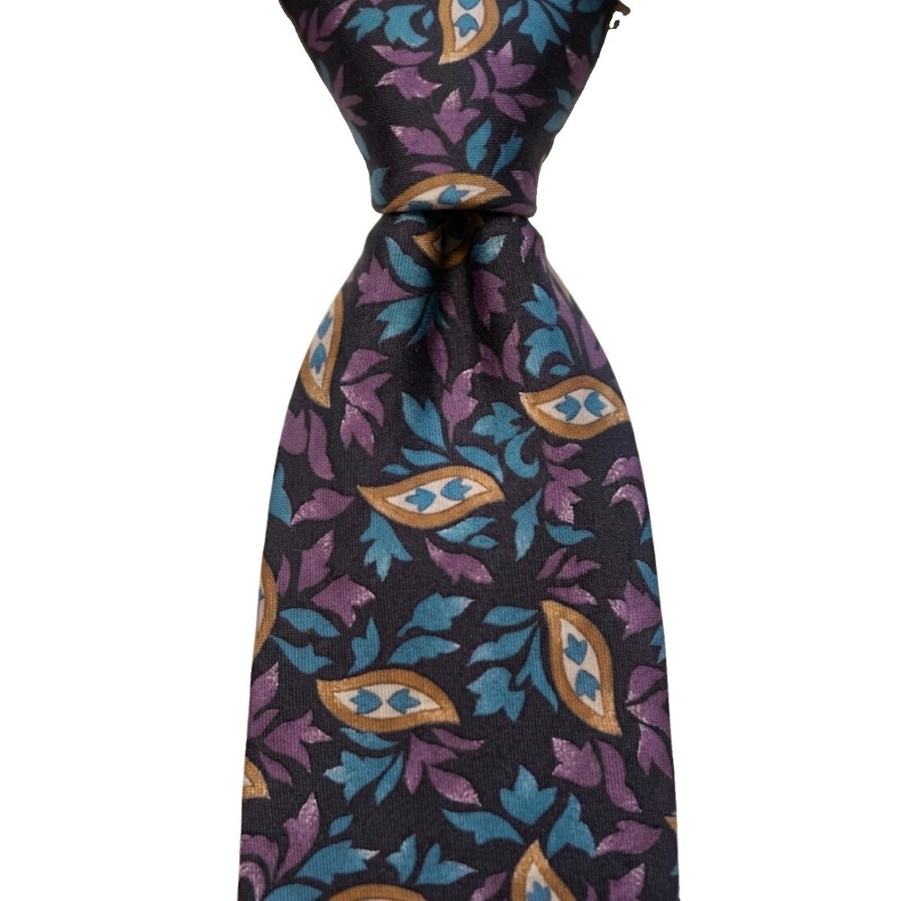 Liberty Of London 100% Silk necktie Designer Made USA Allover Botanical Vintage